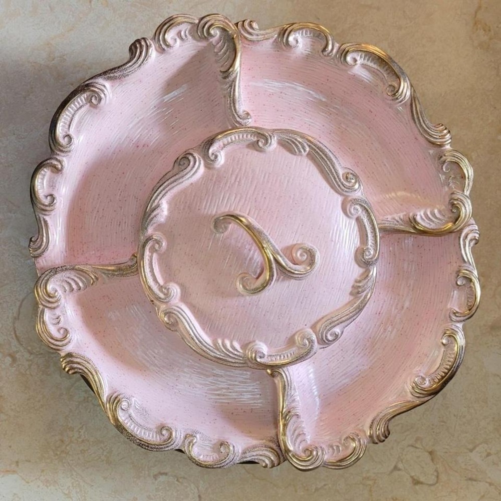 Vintage California‎ Pottery Serving dishes on a Lazy Susan